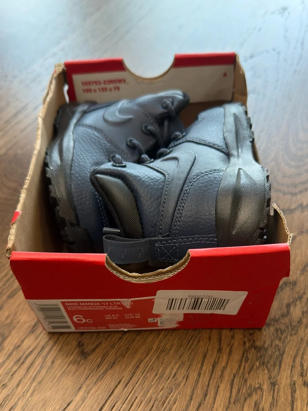 Nike Manoa '17 LTR Thunder Blue HF0749-400 Toddler Boots Size 6C NIB